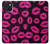 S2933 Pink Lips Kisses on Black Case For iPhone 15