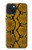 S3365 Yellow Python Skin Graphic Print Case For iPhone 15