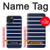 S2767 Navy White Striped Case For iPhone 15 Plus