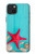 S3428 Aqua Wood Starfish Shell Case For iPhone 15 Plus