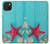 S3428 Aqua Wood Starfish Shell Case For iPhone 15 Plus