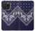 S3357 Navy Blue Bandana Pattern Case For iPhone 15 Pro