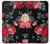 S3112 Rose Floral Pattern Black Case For iPhone 15 Pro Max