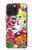 S3205 Retro Art Flowers Case For iPhone 15 Pro Max