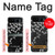 S2544 Japanese Kimono Style Black Flower Pattern Case For Motorola Razr 40