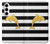 S2882 Black and White Striped Gold Dolphin Case For Samsung Galaxy A35 5G
