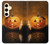 S1083 Pumpkin Spider Candles Halloween Case For Samsung Galaxy S24