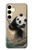 S2210 Panda Fluffy Art Painting Case For Samsung Galaxy S24