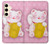 S3025 Pink Maneki Neko Lucky Cat Case For Samsung Galaxy S24 S3025 Pink Maneki Neko Lucky Cat Case For Samsung Galaxy S24