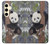 S3793 Cute Baby Panda Snow Painting Case For Samsung Galaxy S24