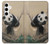 S2210 Panda Fluffy Art Painting Case For Samsung Galaxy S24 Plus