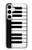 S3078 Black and White Piano Keyboard Case For Samsung Galaxy S24 Plus