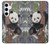 S3793 Cute Baby Panda Snow Painting Case For Samsung Galaxy S24 Plus