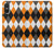 S3421 Black Orange White Argyle Plaid Case For Sony Xperia 10 VI