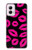 S2933 Pink Lips Kisses on Black Case For Motorola Moto G Power 5G (2024)