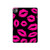 S2933 Pink Lips Kisses on Black Hard Case For iPad Pro 11 (2024,2025)