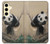 S2210 Panda Fluffy Art Painting Case For Samsung Galaxy S24 FE