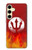 S2803 Fire Red Devil Spear Symbol Case For Samsung Galaxy S24 FE
