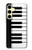 S3078 Black and White Piano Keyboard Case For Samsung Galaxy S24 FE