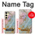 S3717 Rose Gold Blue Pastel Marble Graphic Printed Case For Samsung Galaxy S24 FE