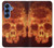S3881 Fire Skull Case For Samsung Galaxy S25