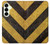 S2231 Yellow and Black Line Hazard Striped Case For Samsung Galaxy S25 Plus