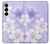 S2361 Purple White Flowers Case For Samsung Galaxy S25 Plus