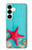 S3428 Aqua Wood Starfish Shell Case For Samsung Galaxy S25 Plus
