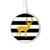 S2794 Black and White Striped Deer Gold Sparkles Wireless Charger Pad 15W Type-C iPhone Android LED Light Charging Station