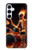 S3985 Fire Skull Drummer Case For Samsung Galaxy A55 5G