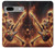 S3984 Fire Skeleton Playing Guitar Case For Google Pixel 7a