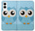 S3029 Cute Blue Owl Case For Samsung Galaxy S25 Edge