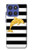 S2882 Black and White Striped Gold Dolphin Case For Motorola Moto G Stylus 5G (2025), Edge 60 Stylus