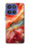S4012 Red Marble Gold Veins Case For Motorola Moto G Stylus 5G (2025,2026), Edge 60 Stylus