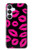 S2933 Pink Lips Kisses on Black Case For Samsung Galaxy S25 FE, S26 FE