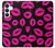 S2933 Pink Lips Kisses on Black Case For Samsung Galaxy S25 FE, S26 FE