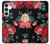 S3112 Rose Floral Pattern Black Case For Samsung Galaxy S25 FE