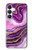 S3896 Purple Marble Gold Streaks Case For Samsung Galaxy S25 FE