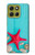 S3428 Aqua Wood Starfish Shell Case For Motorola Moto G86