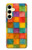 S4077 Water Color Painting Colorful Check Pattern Case For Samsung Galaxy S24 FE