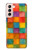 S4077 Water Color Painting Colorful Check Pattern Case For Samsung Galaxy S21 5G