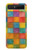 S4077 Water Color Painting Colorful Check Pattern Case For Samsung Galaxy Z Flip 5G