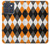 S3421 Black Orange White Argyle Plaid Case For Motorola Edge 70