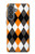 S3421 Black Orange White Argyle Plaid Case For Samsung Galaxy A37