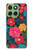 S4105 Vibrant Colorful Floral Pattern Case For Motorola Edge 60