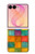 S4077 Water Color Painting Colorful Check Pattern Case For Samsung Galaxy Z Flip 8