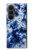 S3439 Fabric Indigo Tie Dye Case For Samsung Galaxy Z Fold 8 Ultra