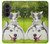 S3795 Kitten Cat Playful Siberian Husky Dog Paint Case For Samsung Galaxy Z Fold 8 Ultra