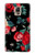 S3112 Rose Floral Pattern Black Case For Samsung Galaxy Note 4