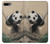 S2210 Panda Fluffy Art Painting Case For iPhone 7 Plus, iPhone 8 Plus